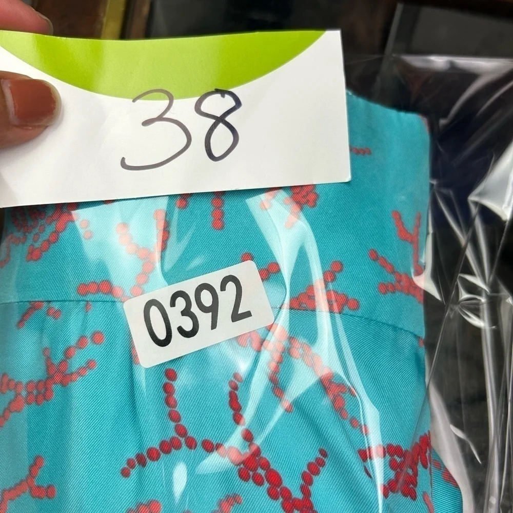 Lilly Pulitzer Turquoise Coral Print Strapless Dress with Red Accent - Picture 13 of 13